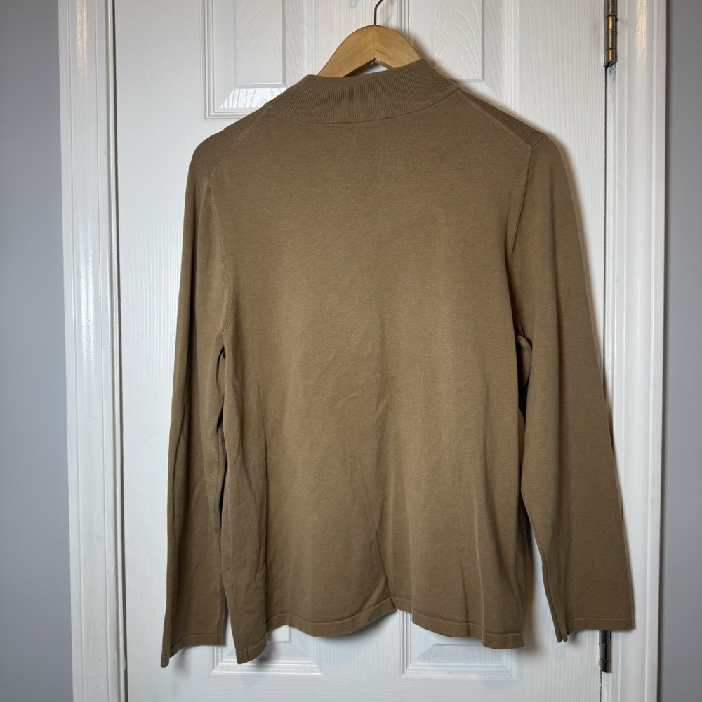 Pendleton Tan Mock Neck Pullover Sweater Silk Ble… - image 2